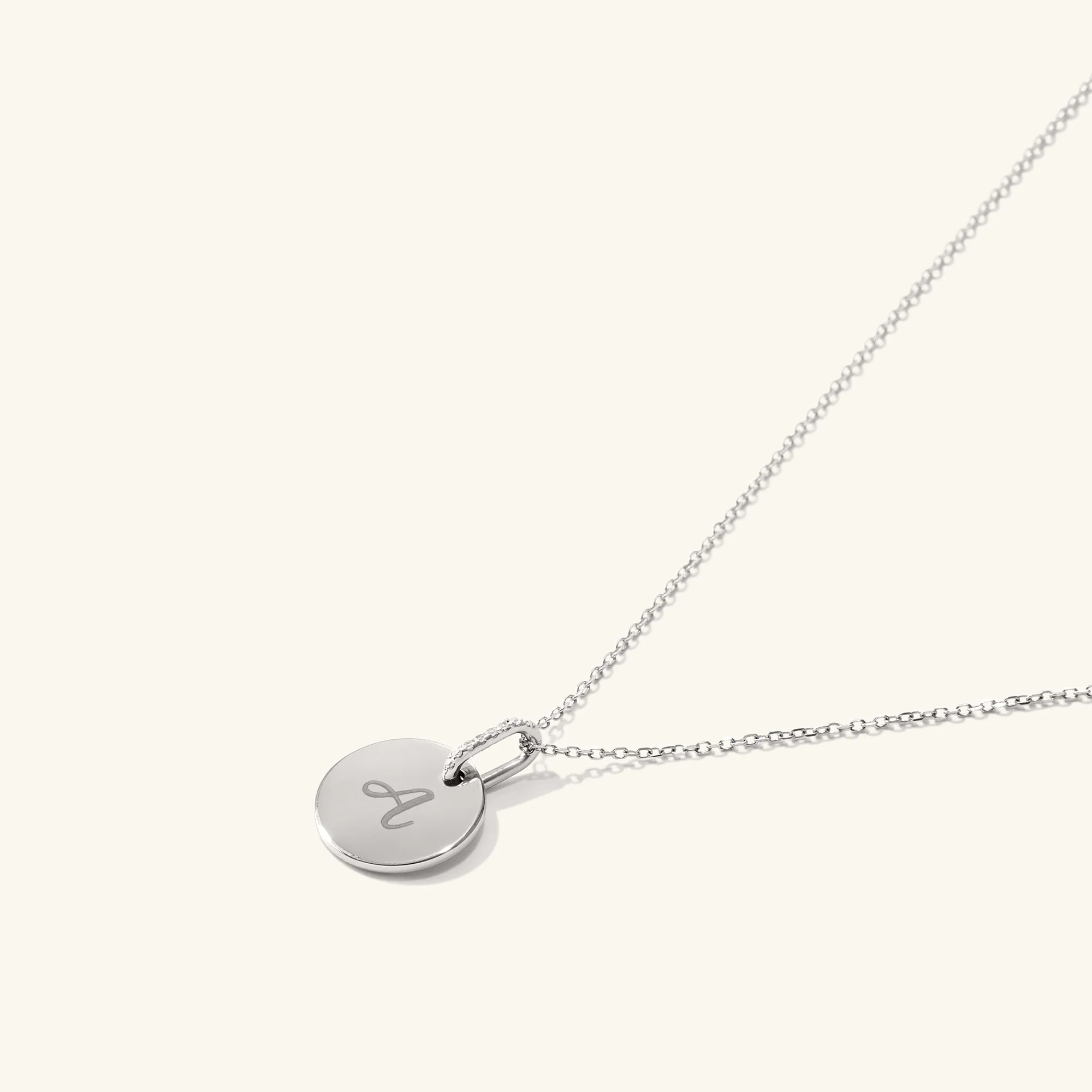Disc Pavé Diamond Engravable Charm