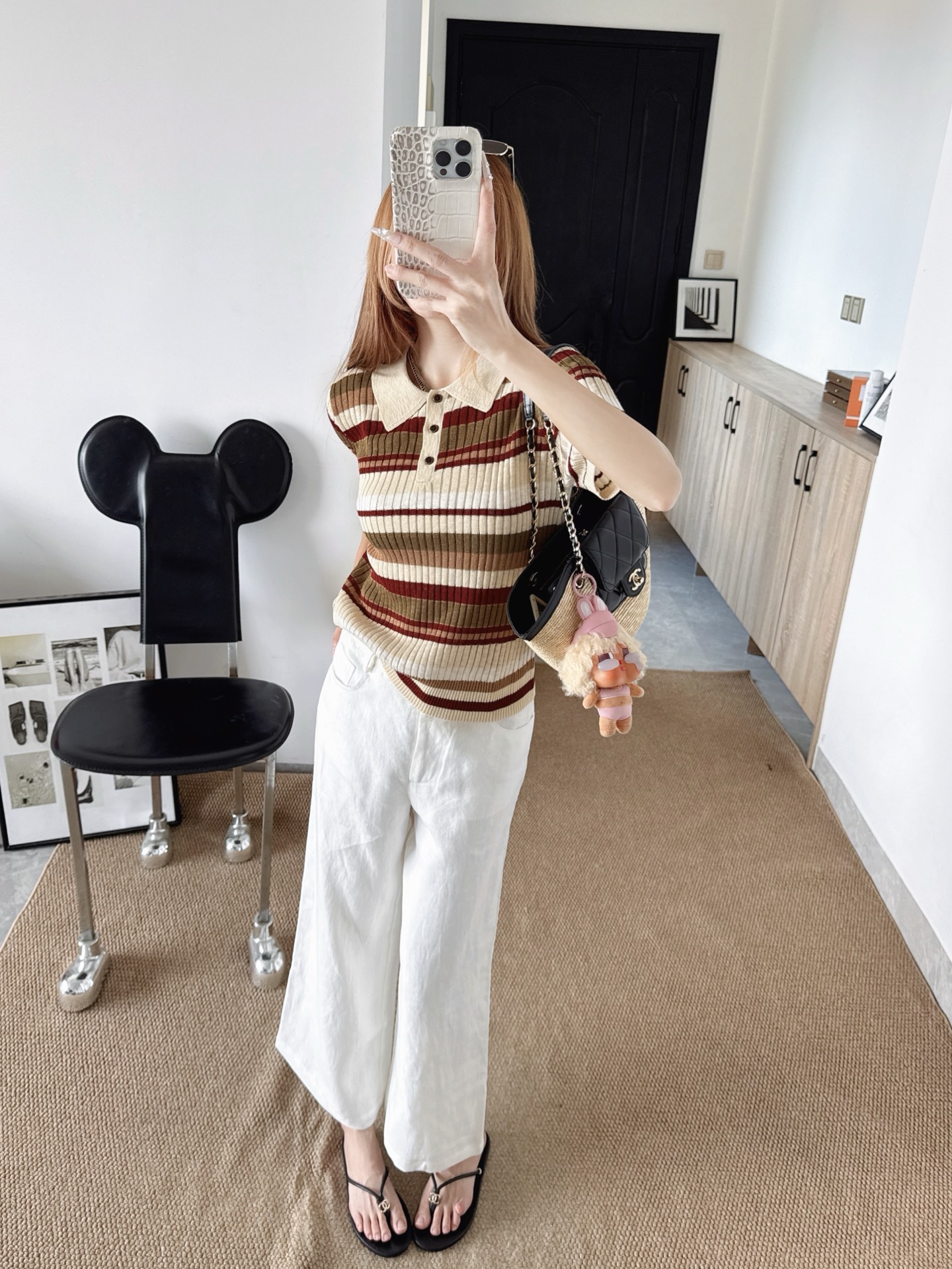 Loro New Striped knit top