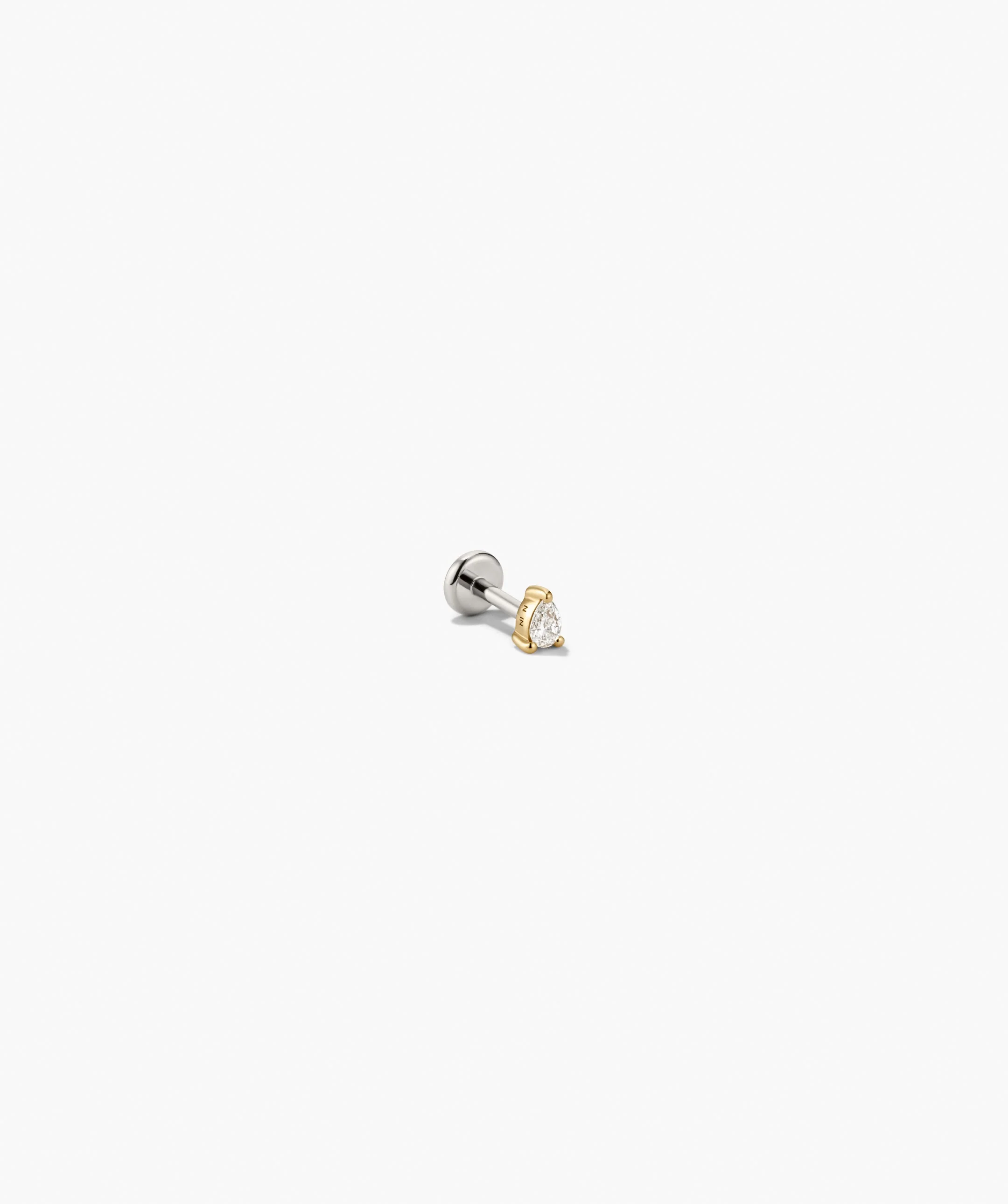 Single Pear Diamond Stud
