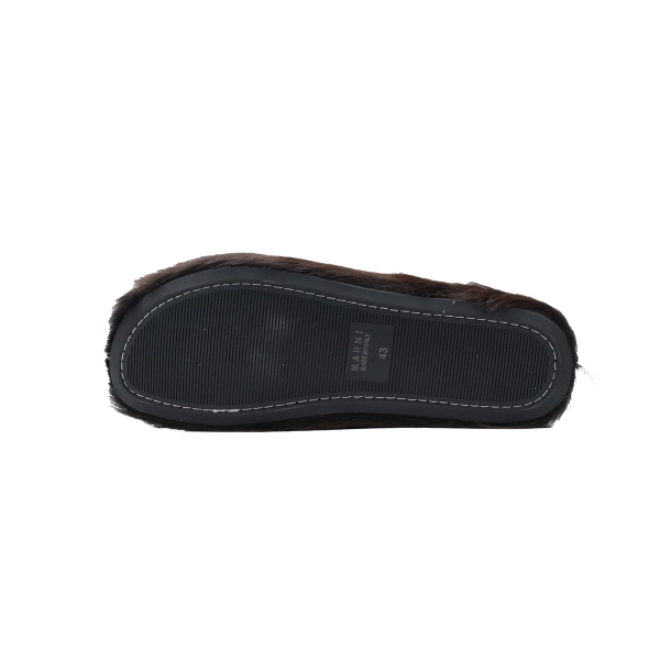 Marni Long-hair Calfskin Fussbett Sabot Brown SBMS004601P412200M37