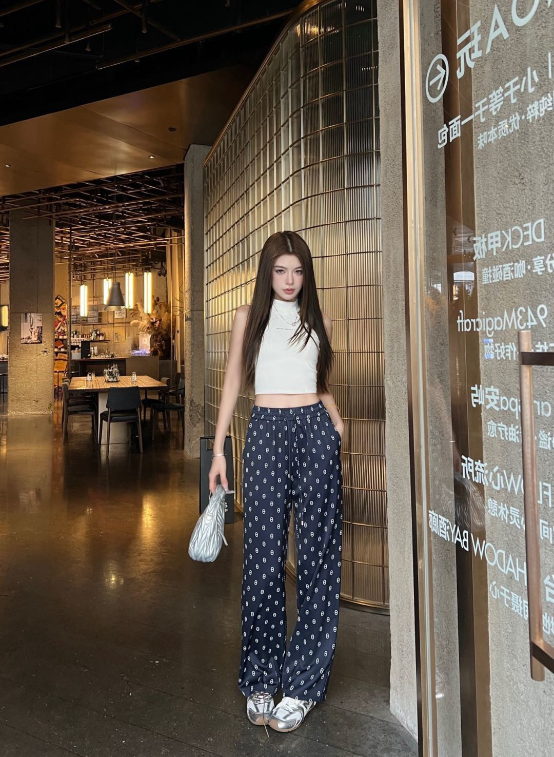 Louis New All-over print wide-leg trousers