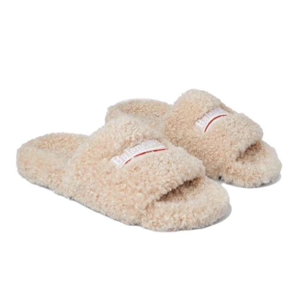 Balenciaga Furry Slide Beige 654261W2DO19796