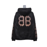 Balenciaga Clothes BB Logo Sprayed Effect Hoodie Black