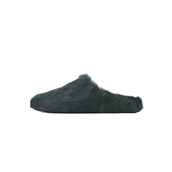 Marni Long-hair Calfskin Fussbett Sabot Deep Green SBMR000600P412200V78