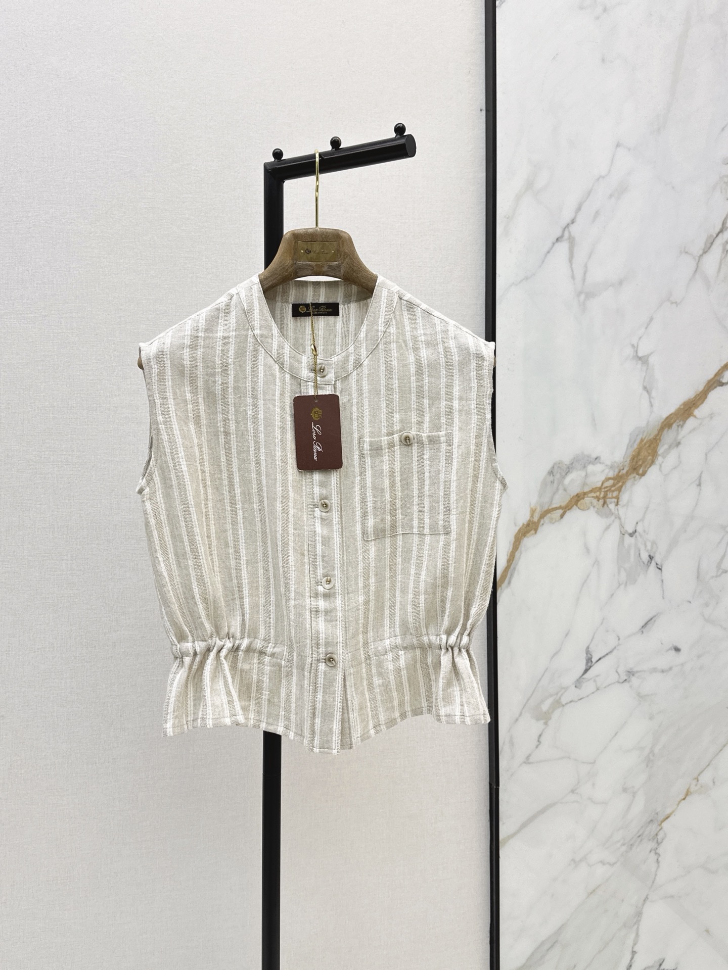 Loro New Striped linen vest