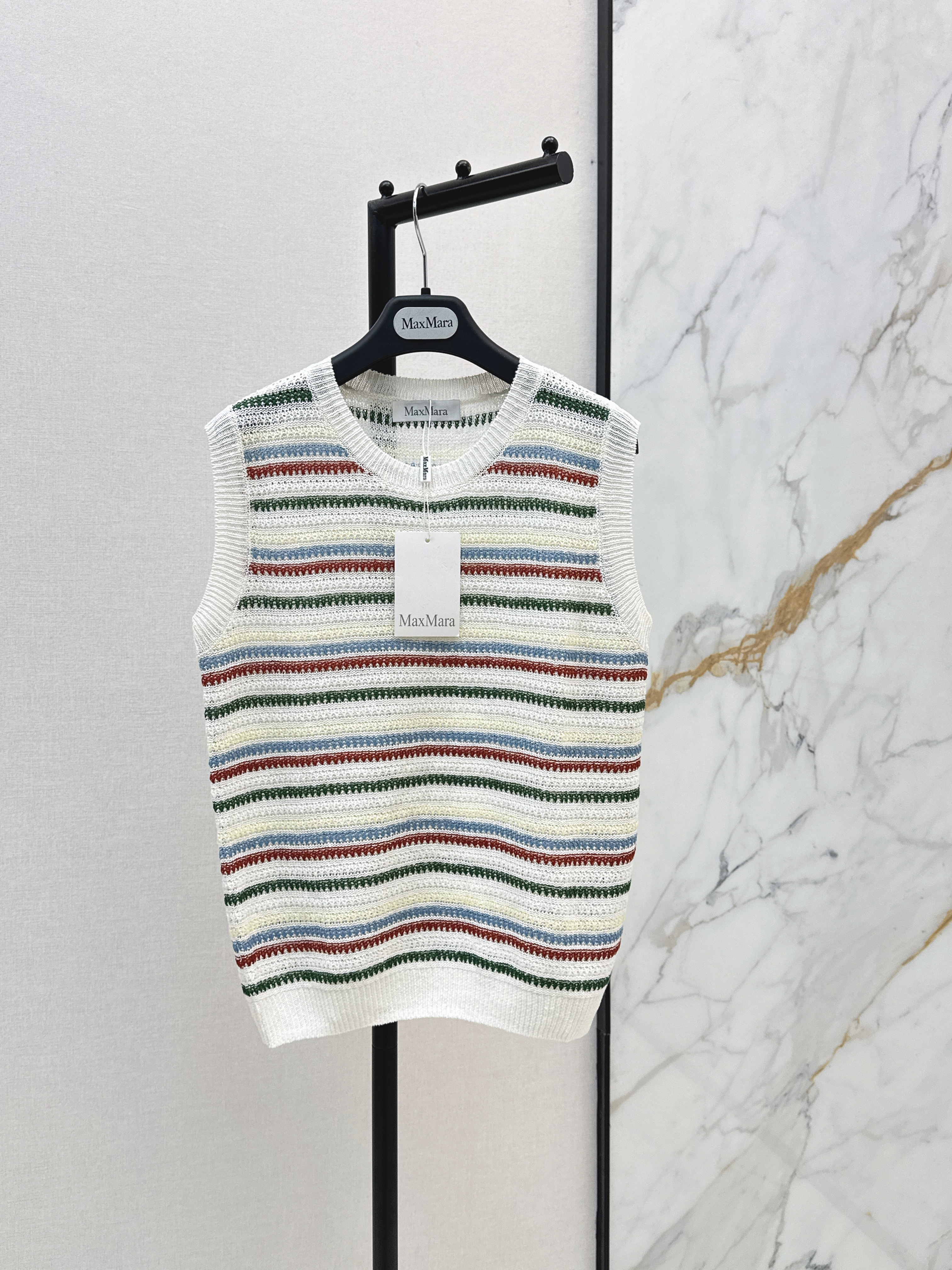 Max New Striped Hollow-Knit Vest
