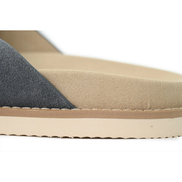 Brunello Cucinelli Suede Crisscross Slides Grey
