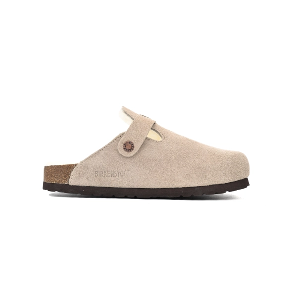 Birkenstock Boston Shearling Coin Suede Beige E14T002N6L