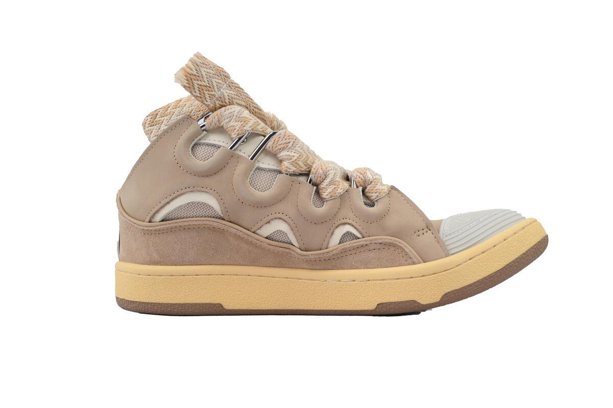 Lanvin Curb Sneakers White Brown