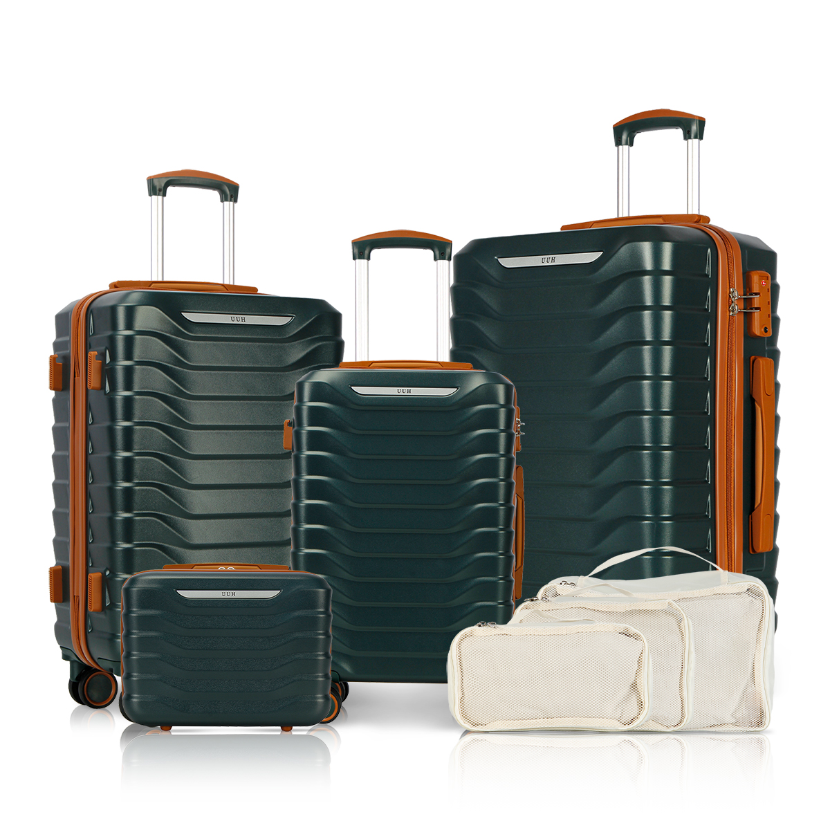 UUH 7-Piece Wavy Luggage Family Travel Set