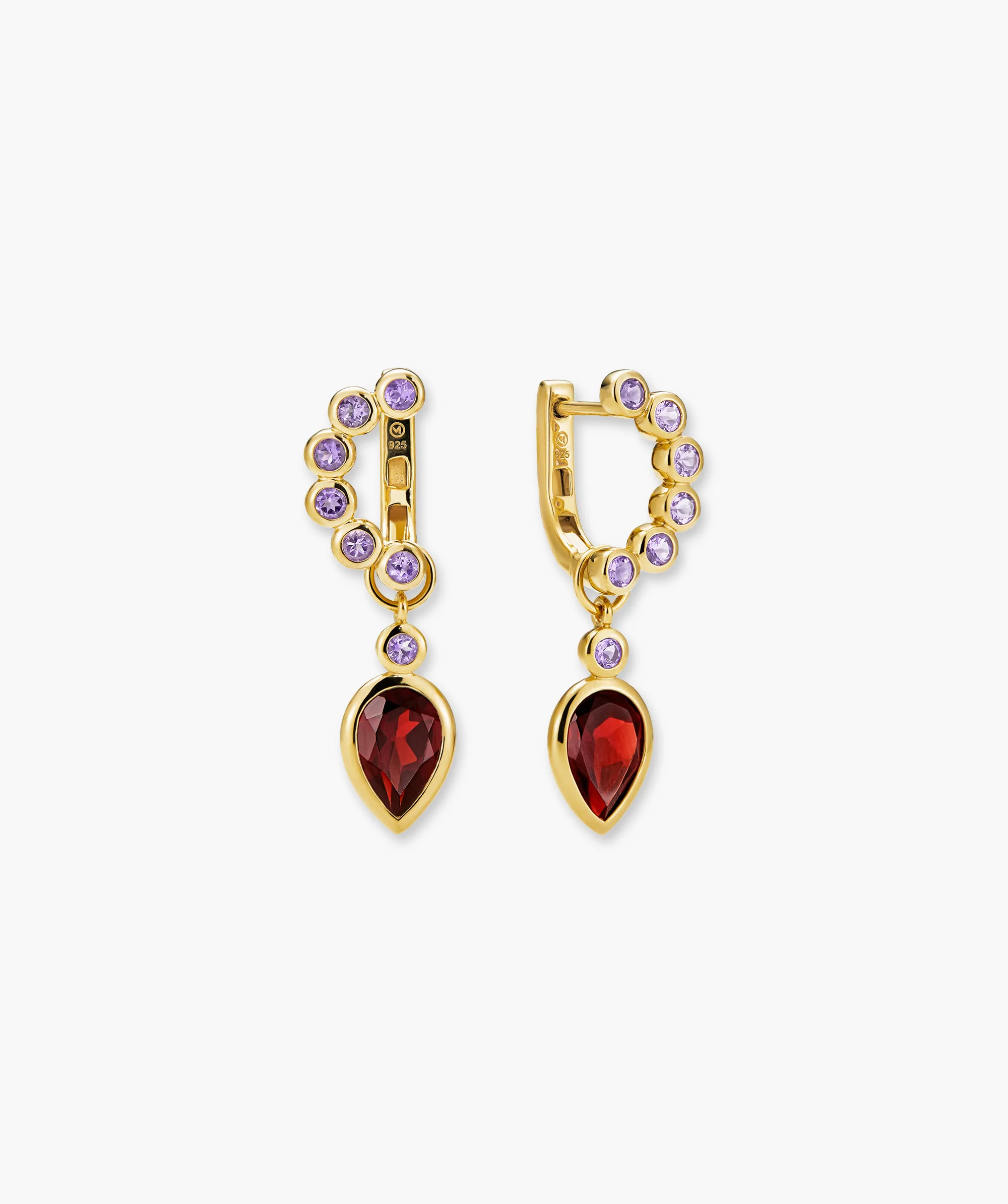 Remy Gemstone Charm Hoops
