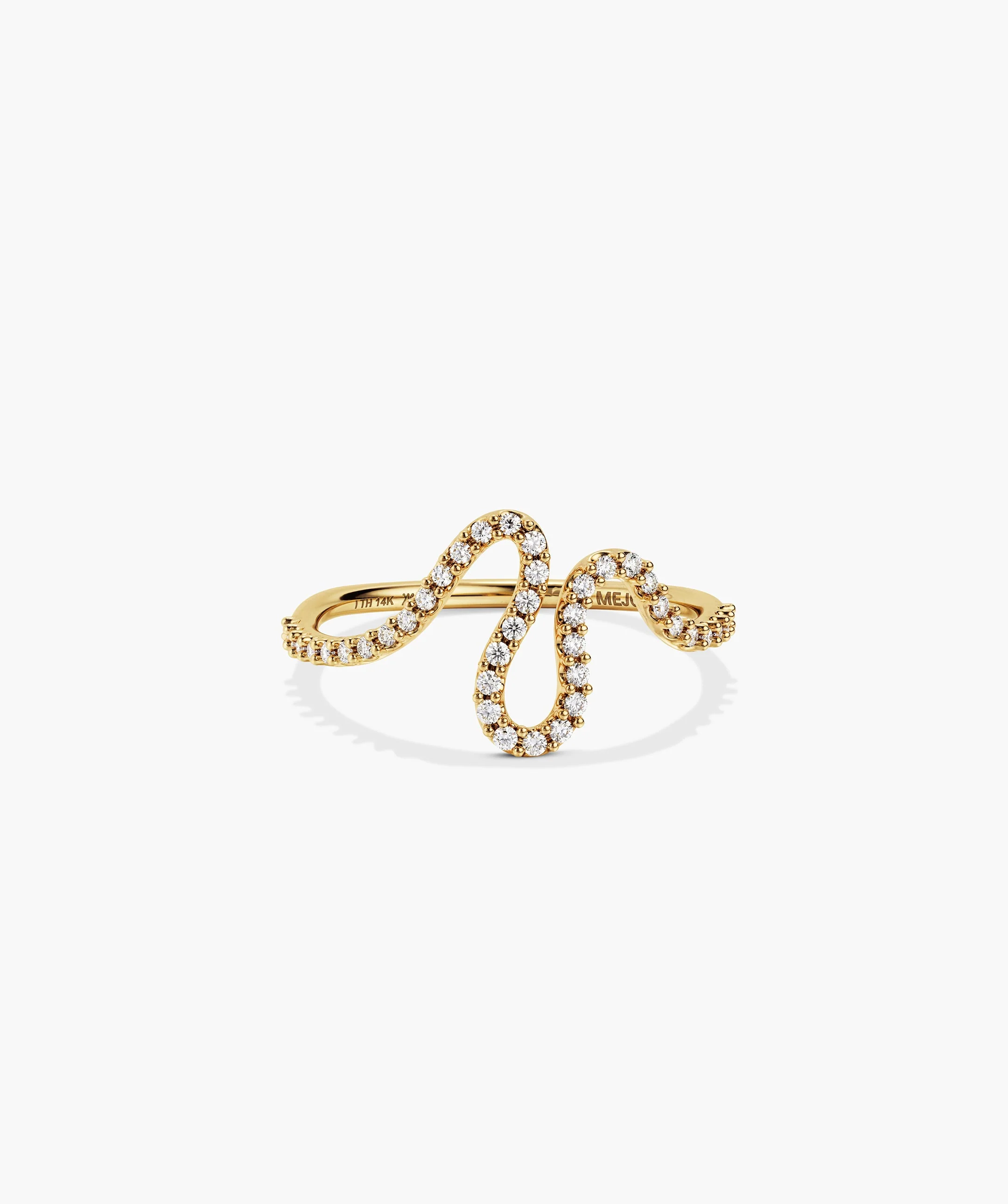 Interconnected Wave Pavé Diamond Ring