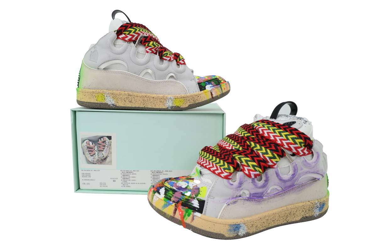 Lanvin Leather Curb x Gallery Dept Paint Drip Optical White