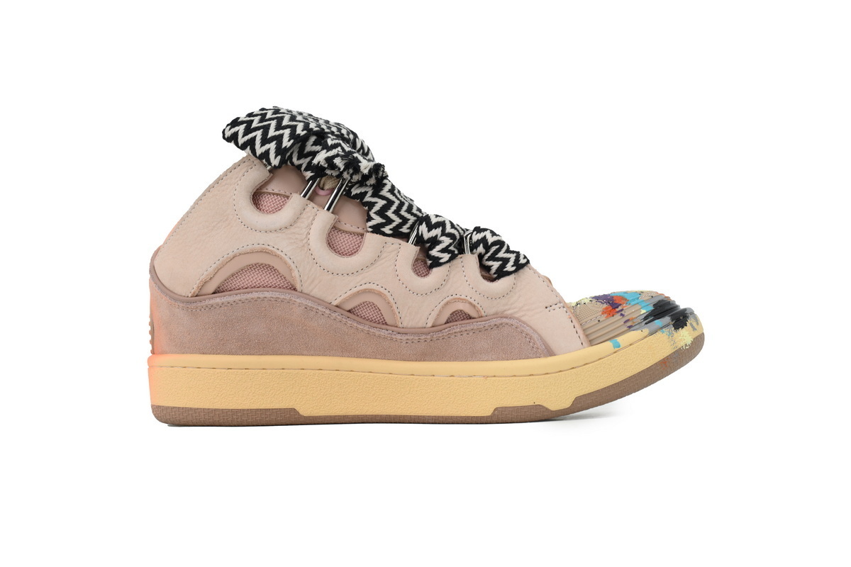 Lanvin Leather Curb x Gallery Dept Sneakers Paint Drip Pale Pink