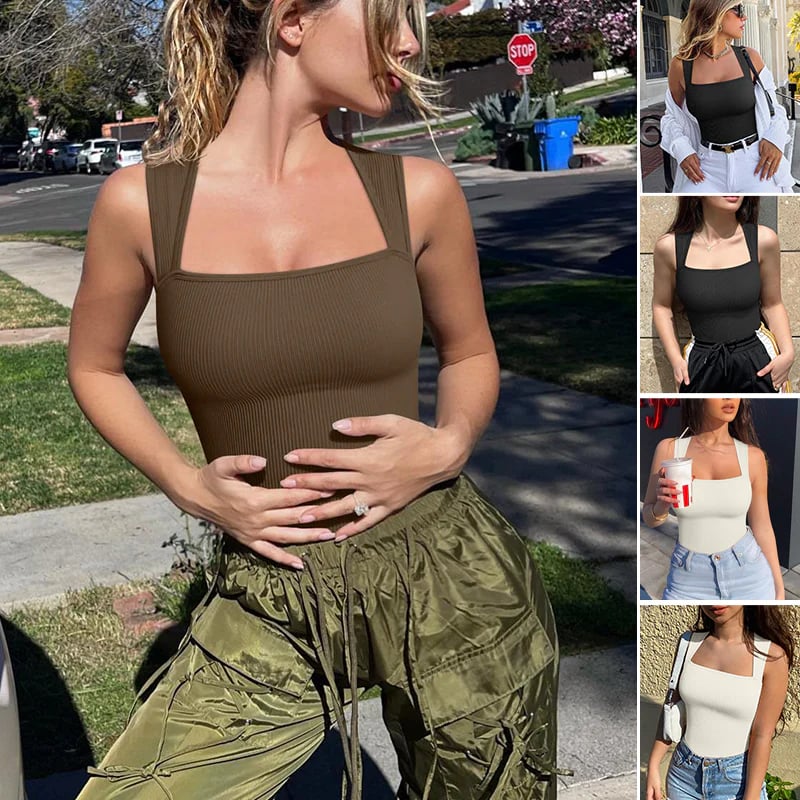 【😍Hot Sale 50% 😍Buy 1 Get 1 Free & Only ￡5.99 Per Each】Sleeveless Tummy Control Tank Tops Bodysuits