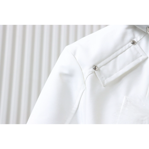 Moose Knuckles Debbie Shearling Bomber Jacket White With A Pom-Pom