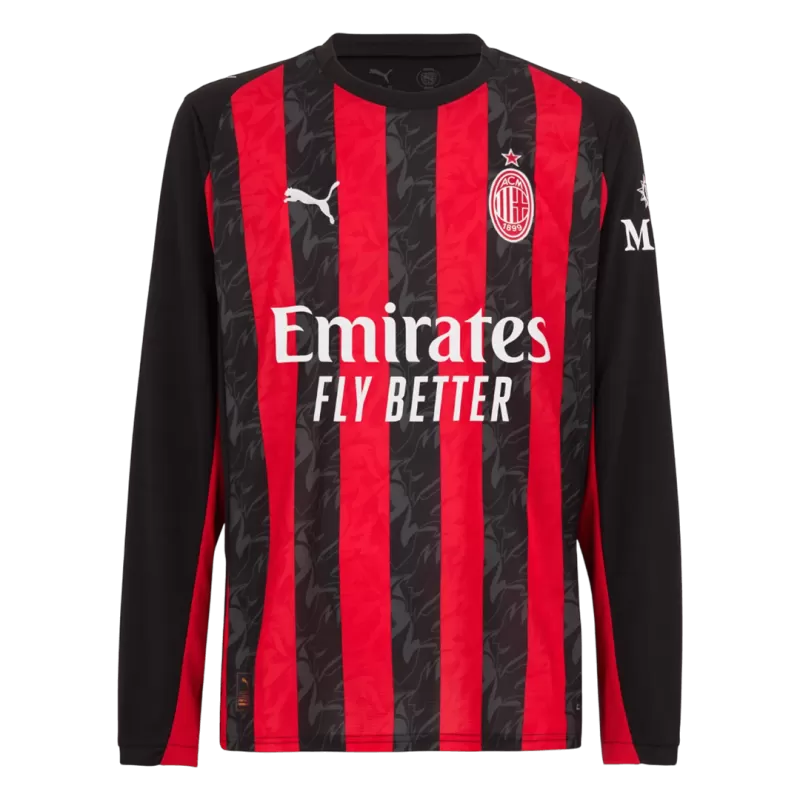 AC Milan Home Long Sleeve Soccer Jersey 2025/26