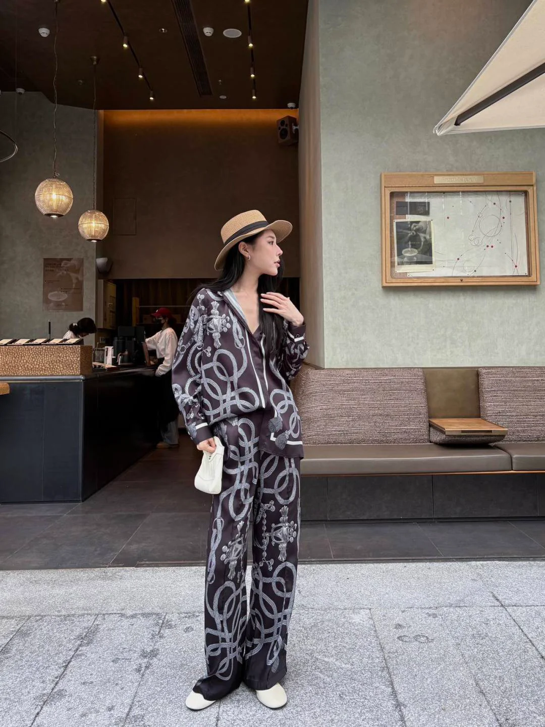 Herm NEW print silk shirt