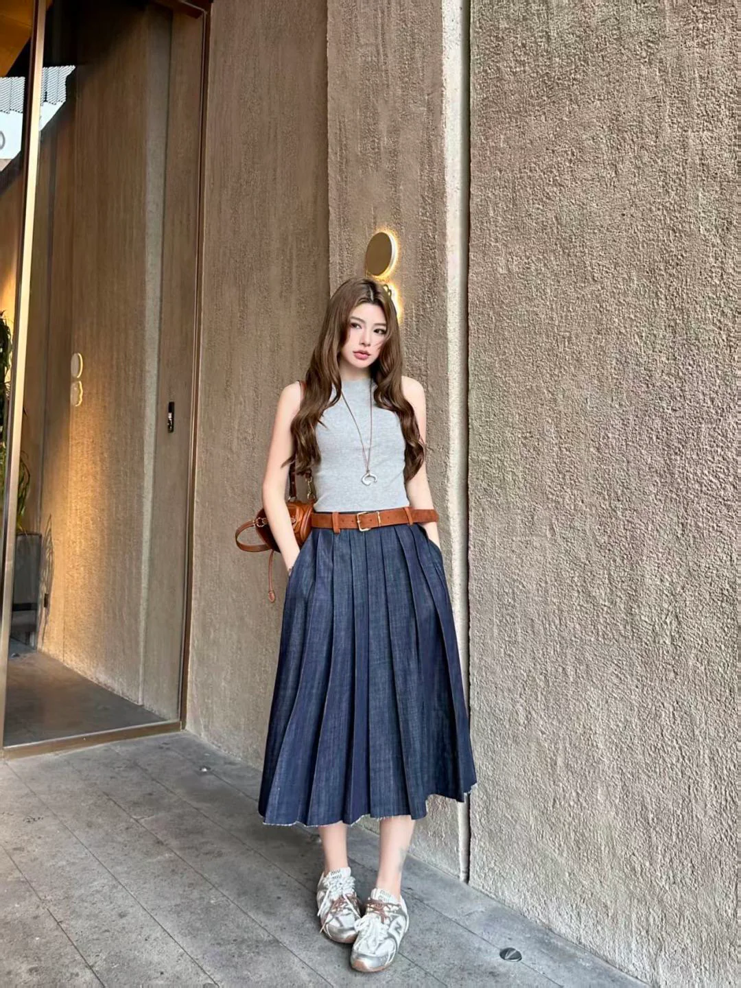 Miu NEW Denim skirt with belt