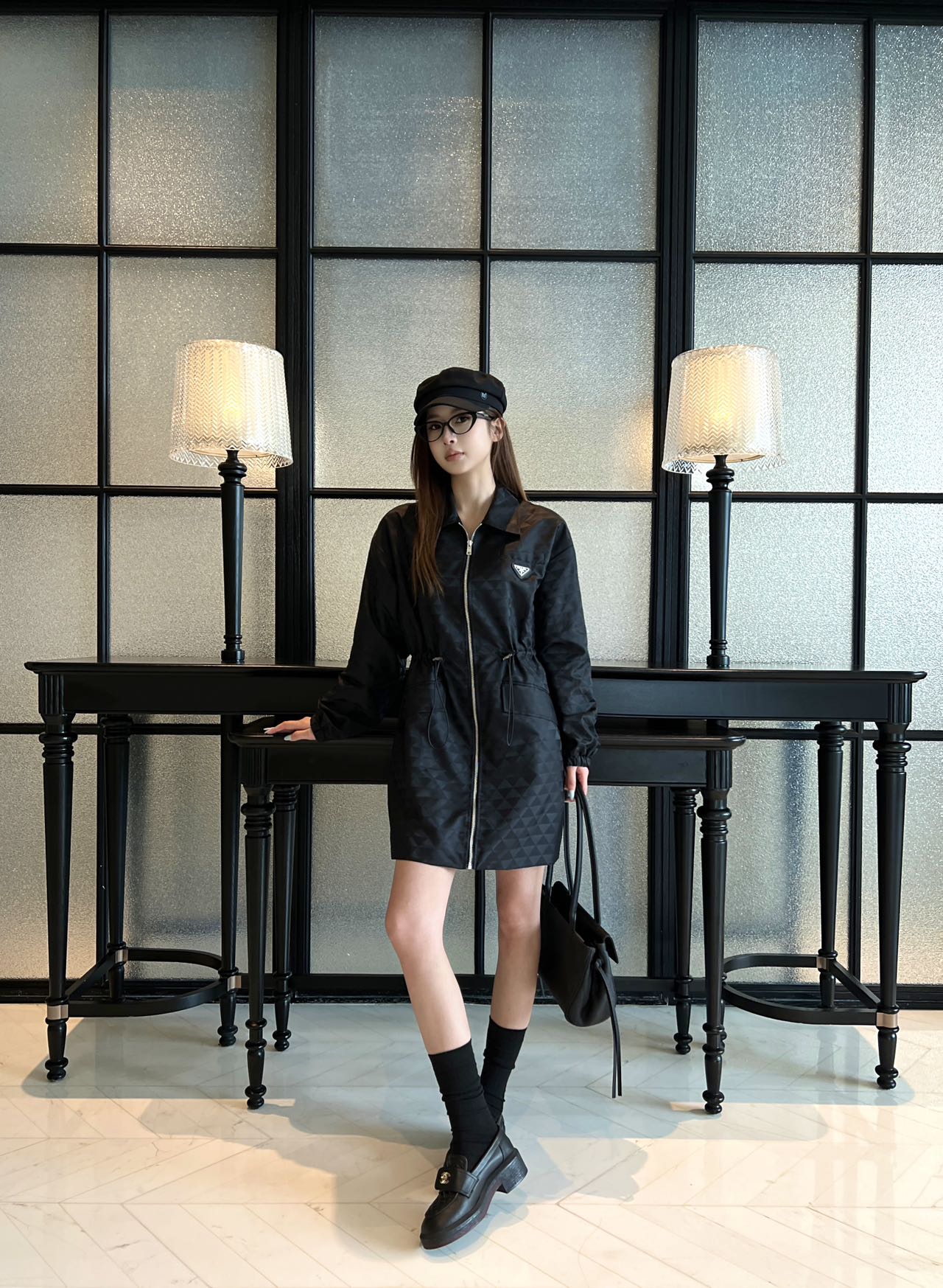 Pra New Drawstring Zip-Up Windbreaker Jacket