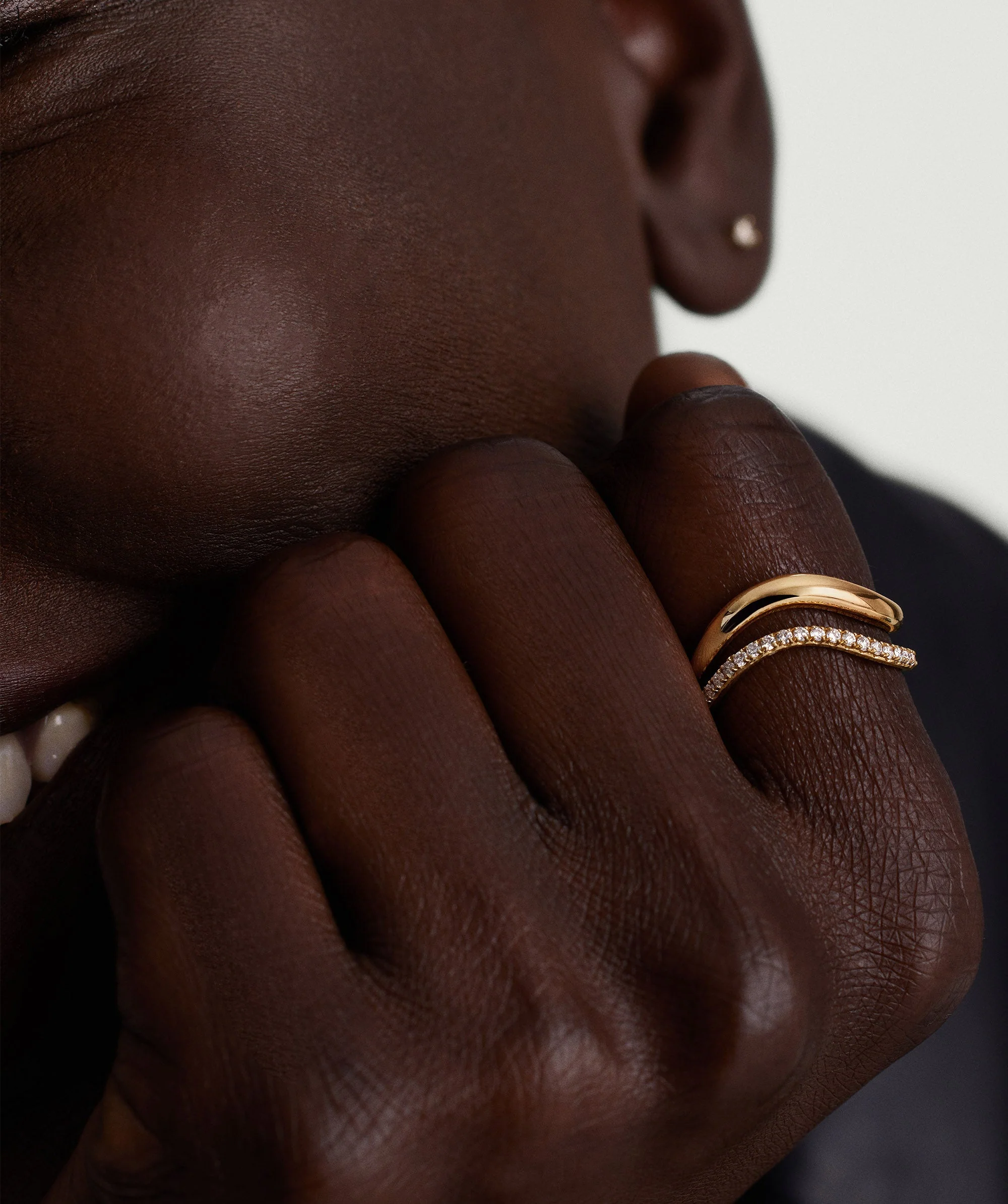 Dôme Figure Ring Pavé Diamond Bundle