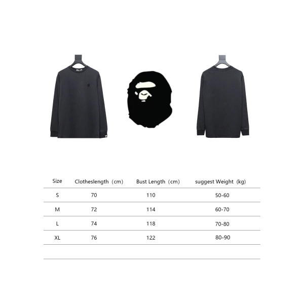 Bape 24SS Small Embroidered Long Sleeves