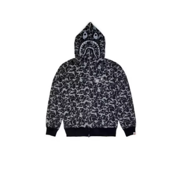 BAPE x Dover Street Market Special Camo Shark Full Zip Hoodie Black