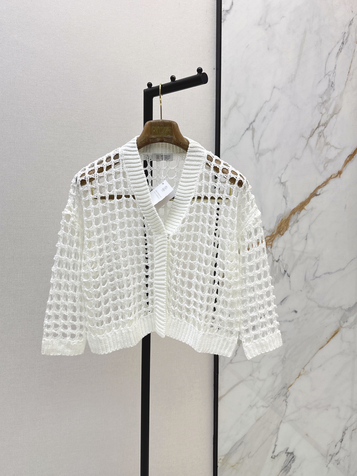 Brun New Hollow-out knitted cardigan
