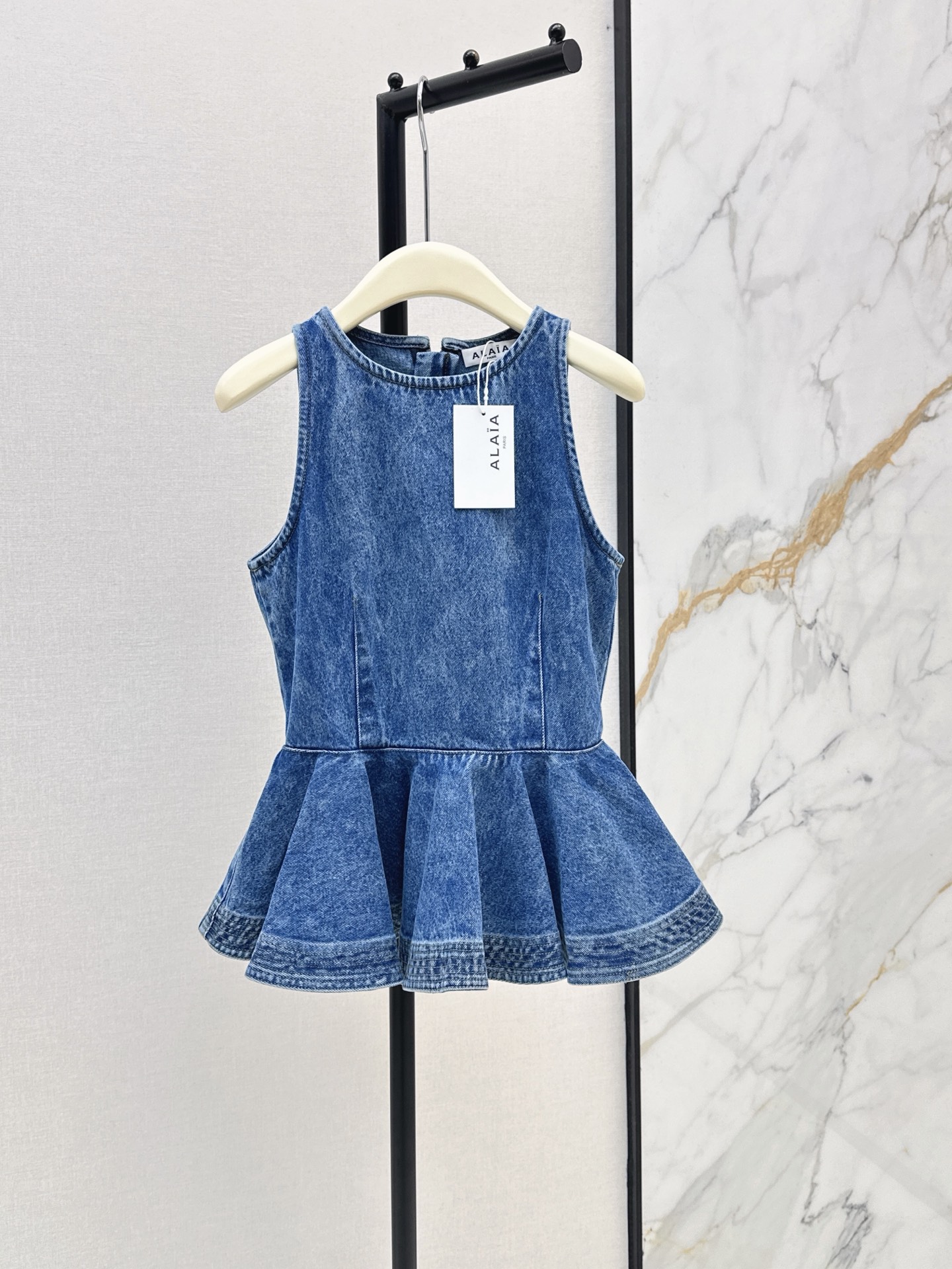 Ala New Denim Ruffle Vest