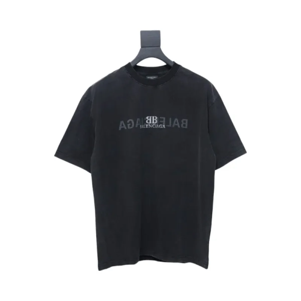 Balenciaga Clothes  Mirror Logo T-Shirt Black
