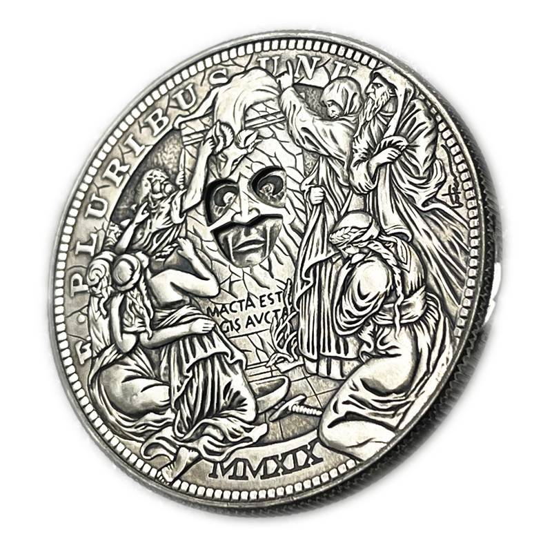 Movable Mechanical Coin 'Changing Faces' Roman Booteen Coin Hobo Nickel Morgan Dollar Amazing Art Collectible Creative Gift Handmade Commemoration Coin