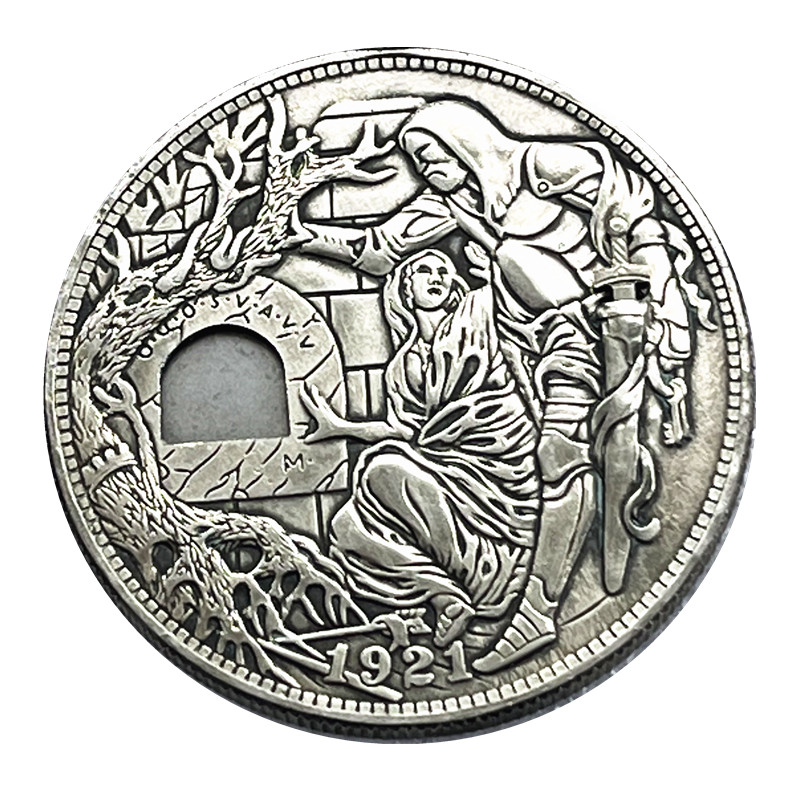 USA Movable Mechanical Coin Roman Booteen Hobo Nickel Morgan Dollar Holy Grail Wandering Removeable Sword Amazing Art Collectible Creative Gift Handmade Commemoration Coin
