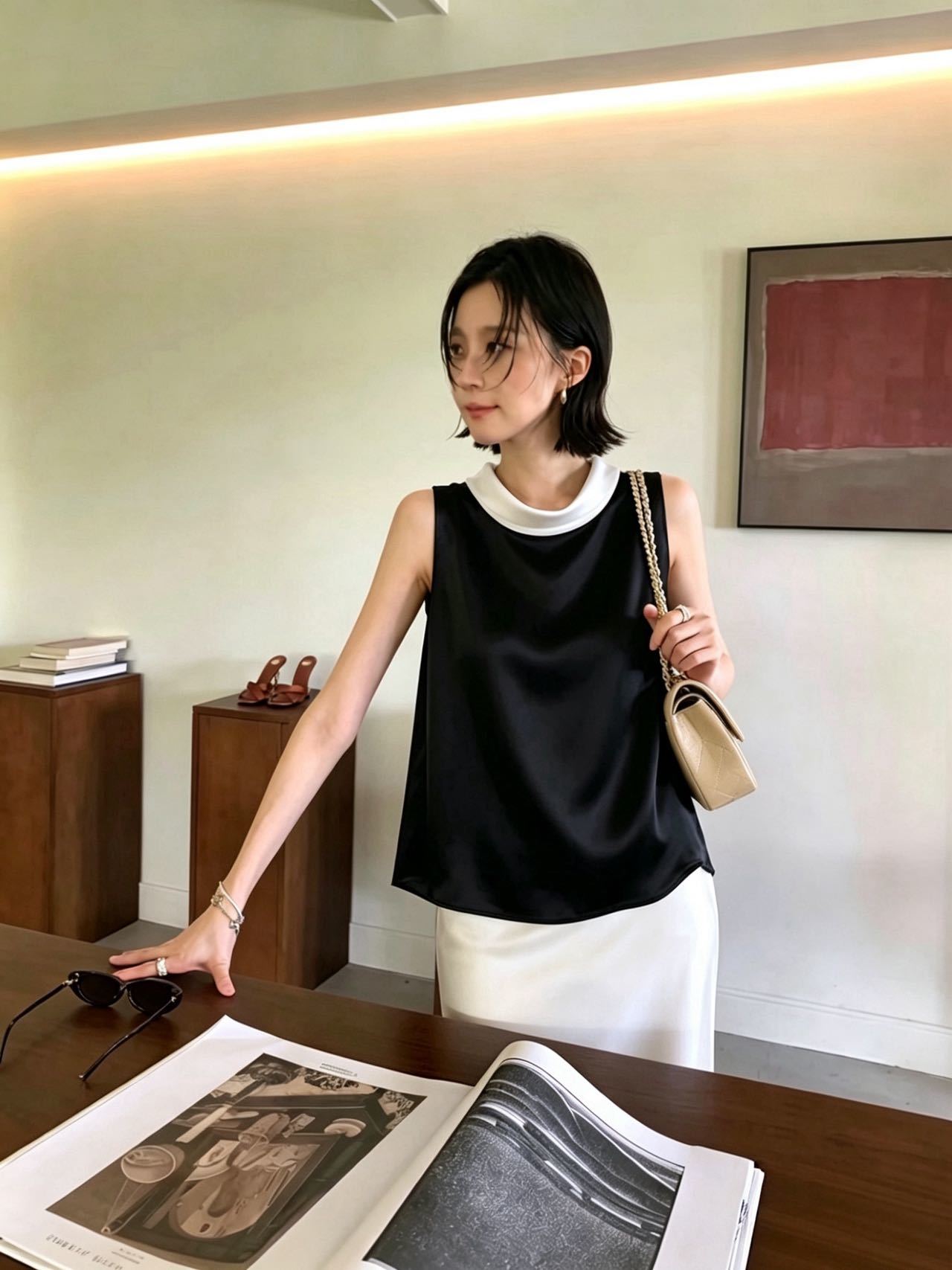 Row New color-block Top