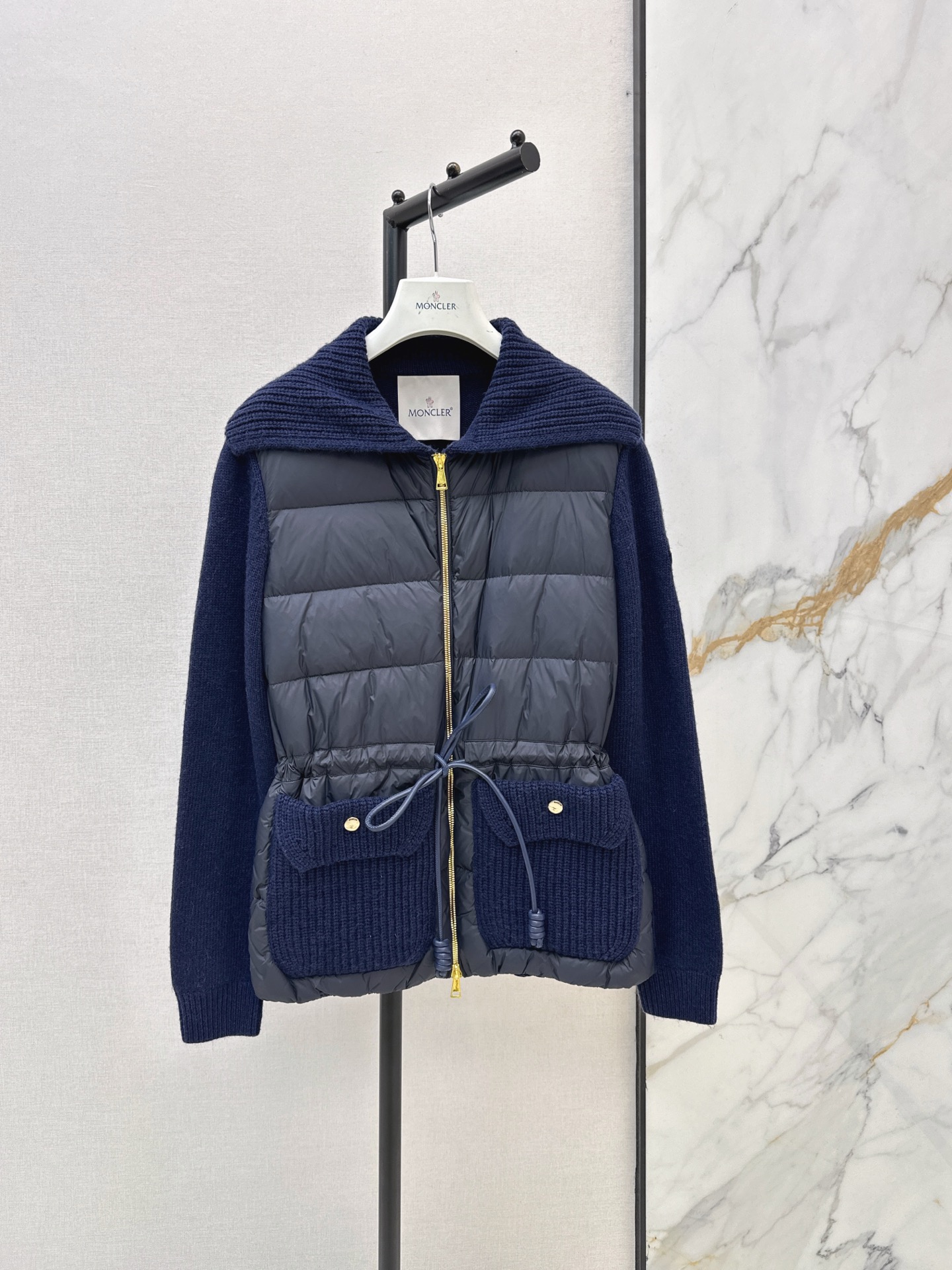 Monc New Knitted Patchwork Down Jacket