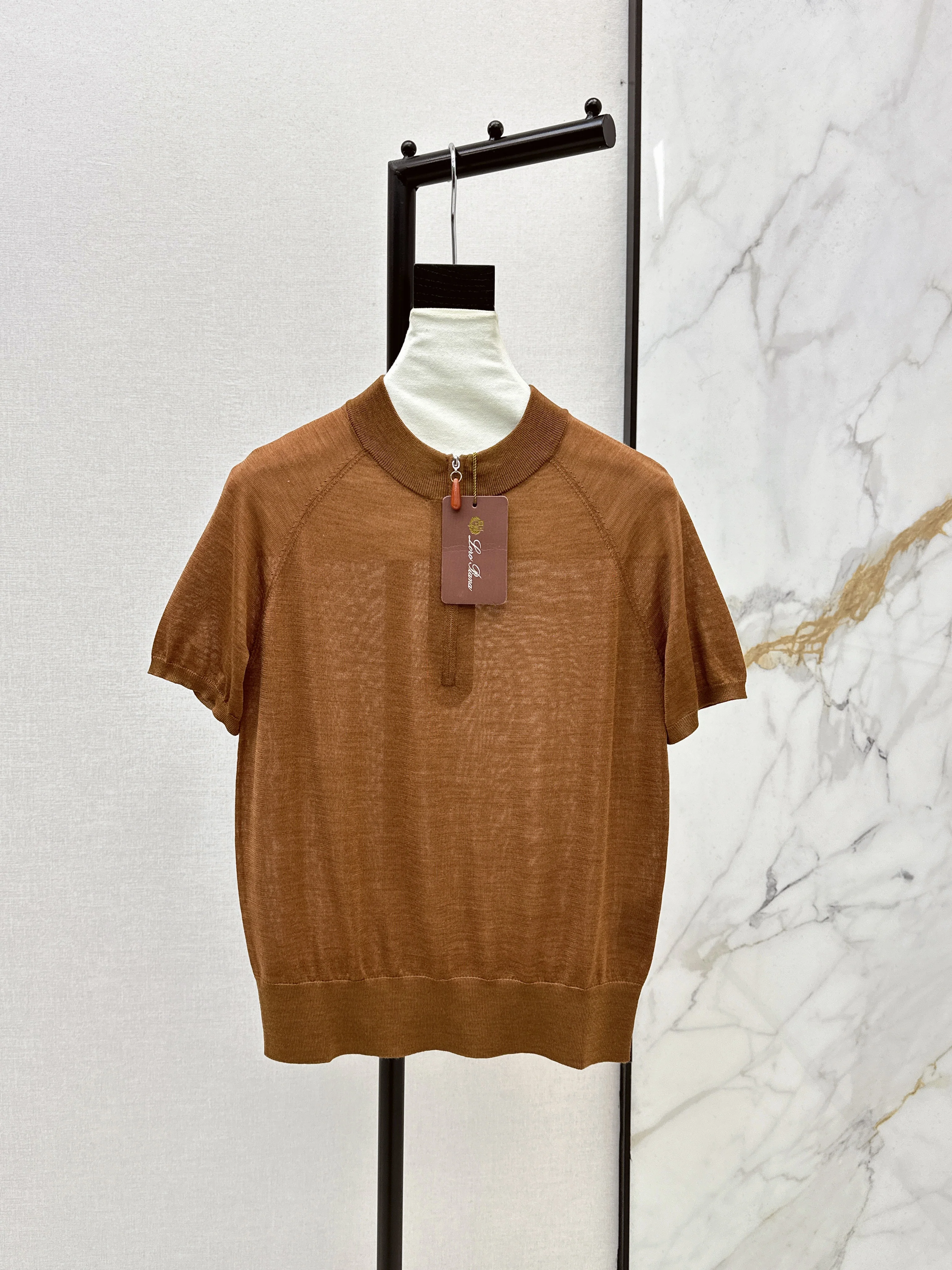 Loro NEW silk knit short sleeve sweater