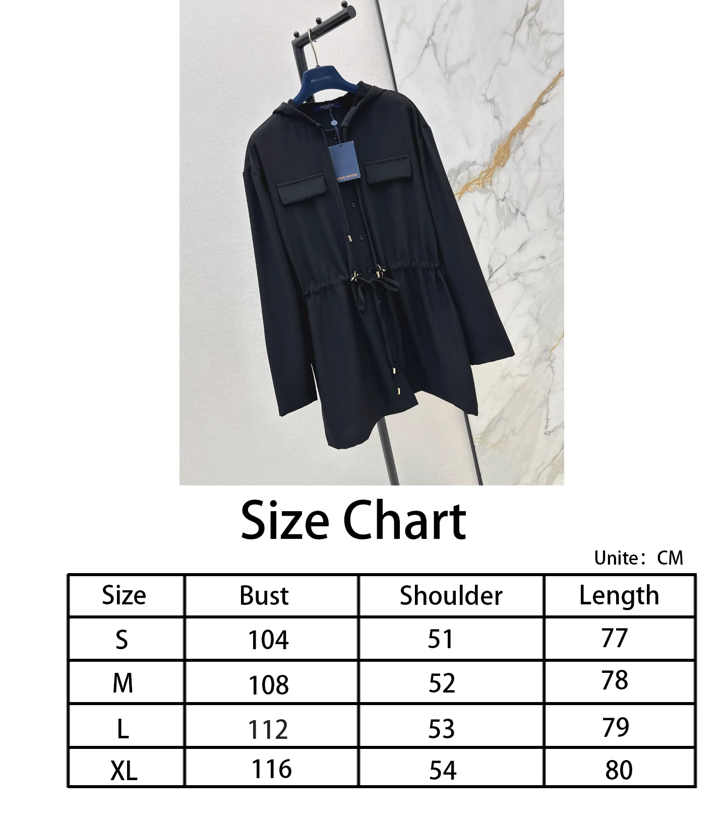 Louis NEW drawstring hooded dress