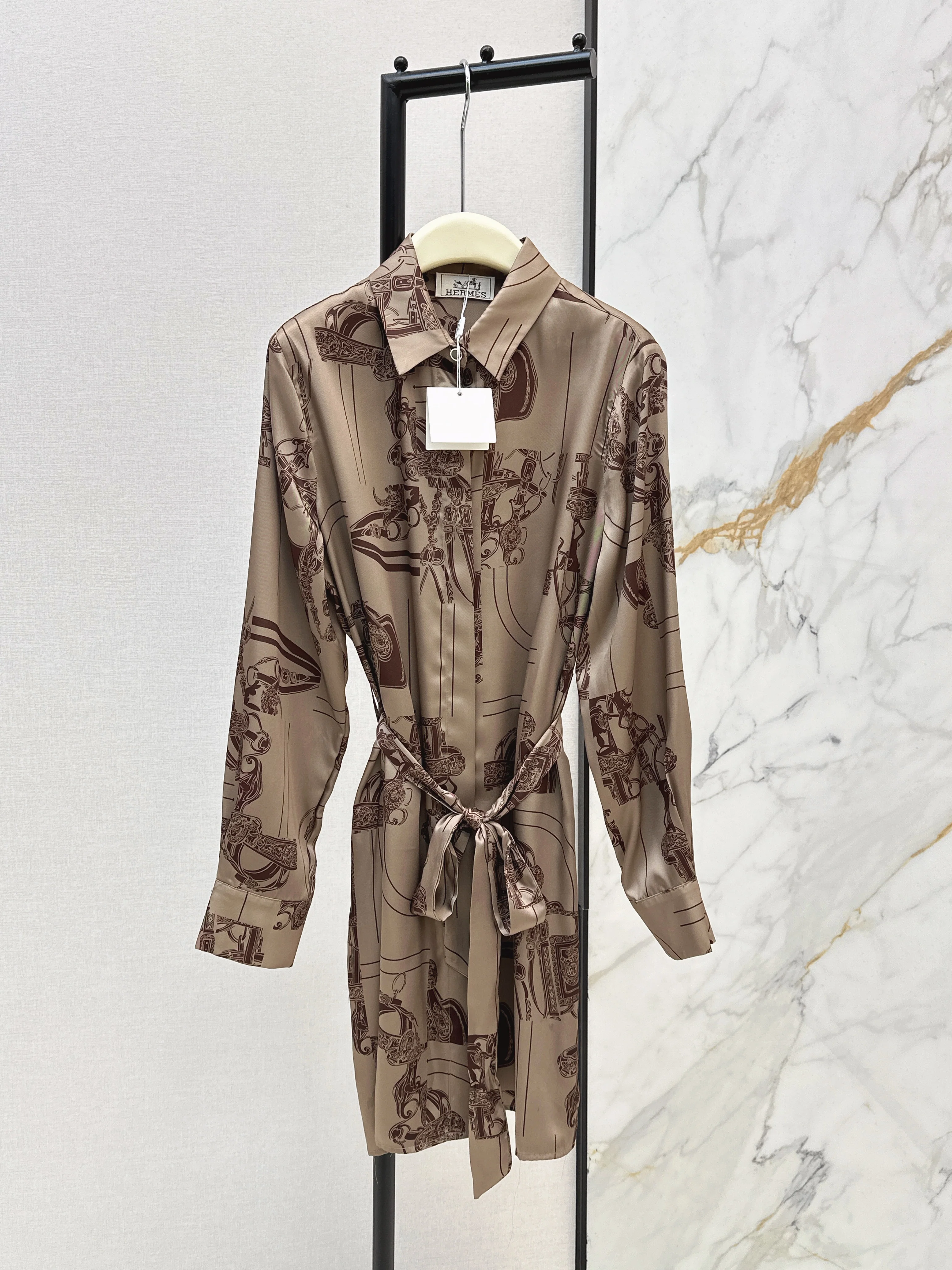 Herm NEW print silk dress