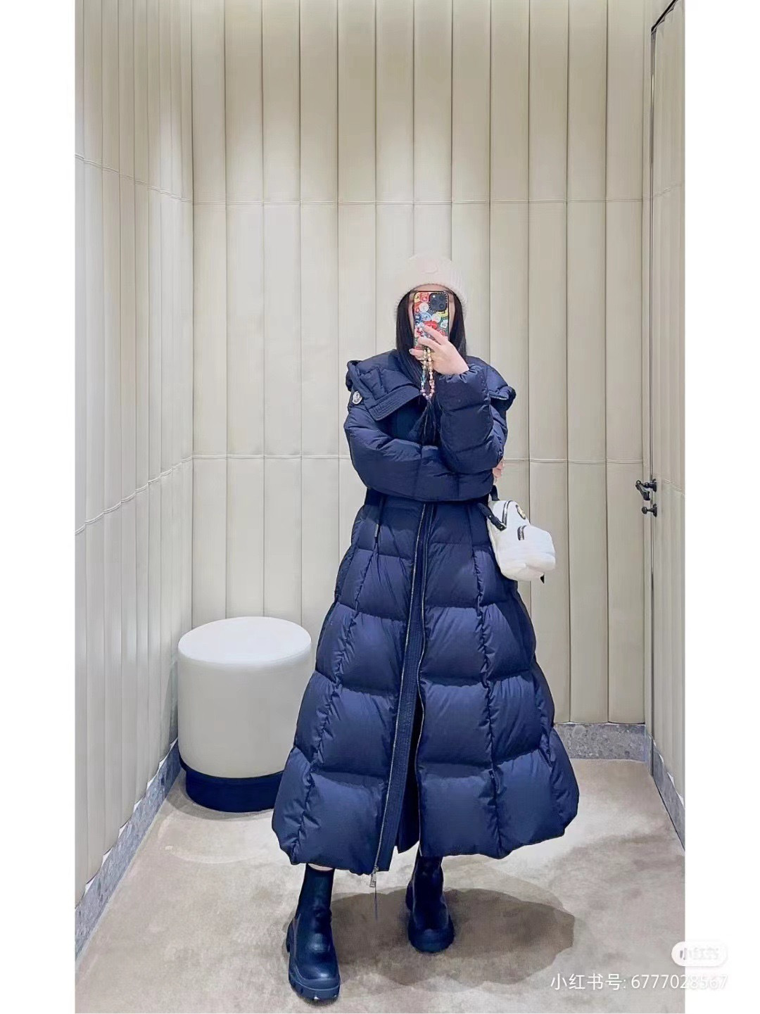 Monc New Waist-cinching hooded down jacket
