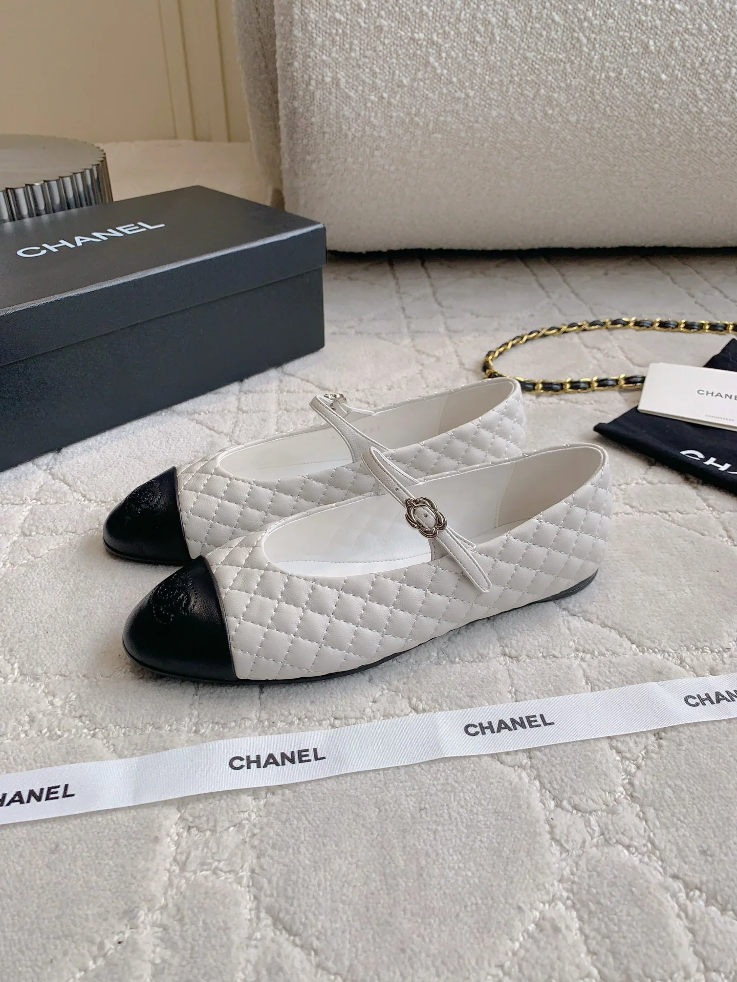 Chan New Quilted Flat Mary Jane Shoes