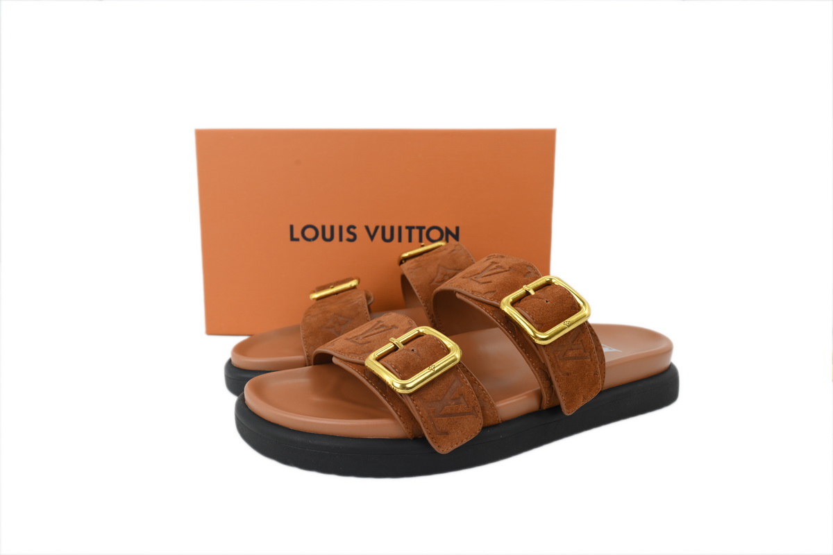 Pkkicks God Batch LOUIS VUITTON Venice Mule Shoes Brown