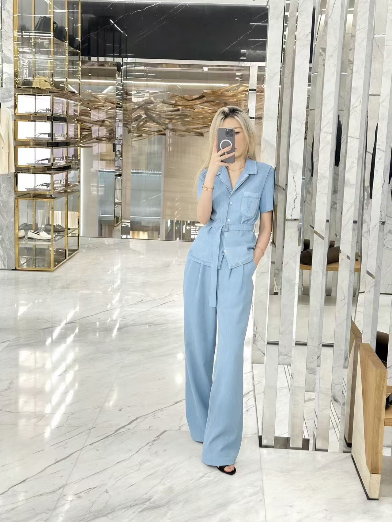 Saint New Cropped belt shirt