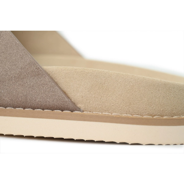 Brunello Cucinelli Suede Crisscross Slides Beige