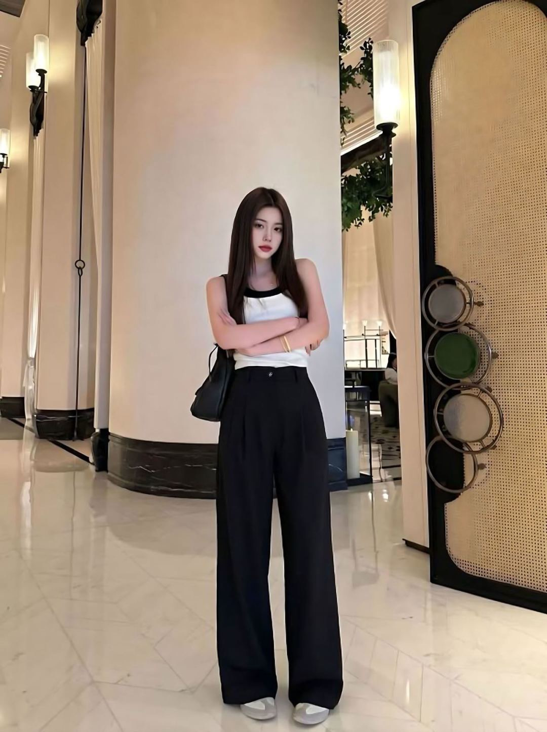 CD New embroidered straight-leg pants
