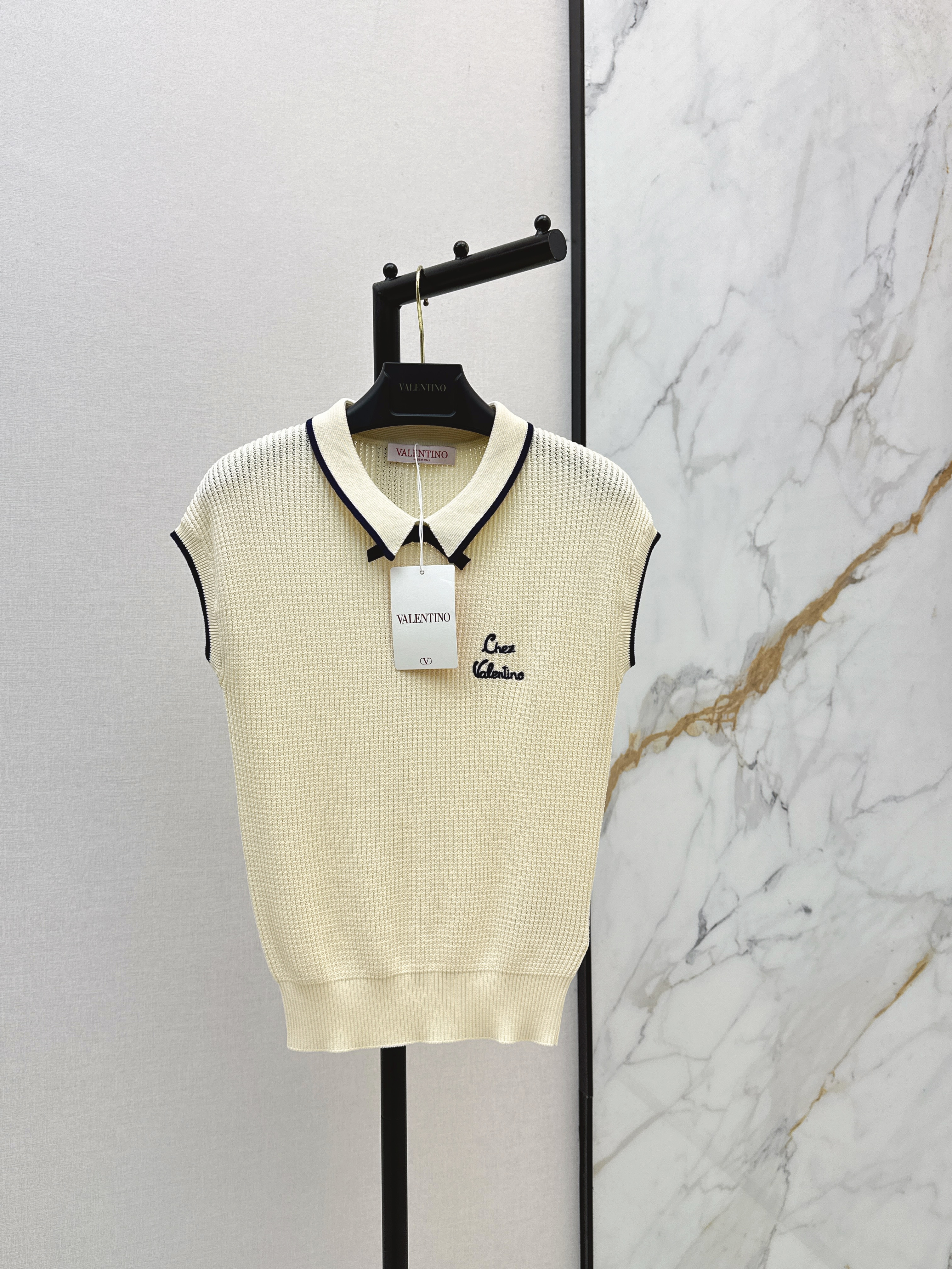 Saint New Bow Knot Knitted Short-Sleeve Sweater