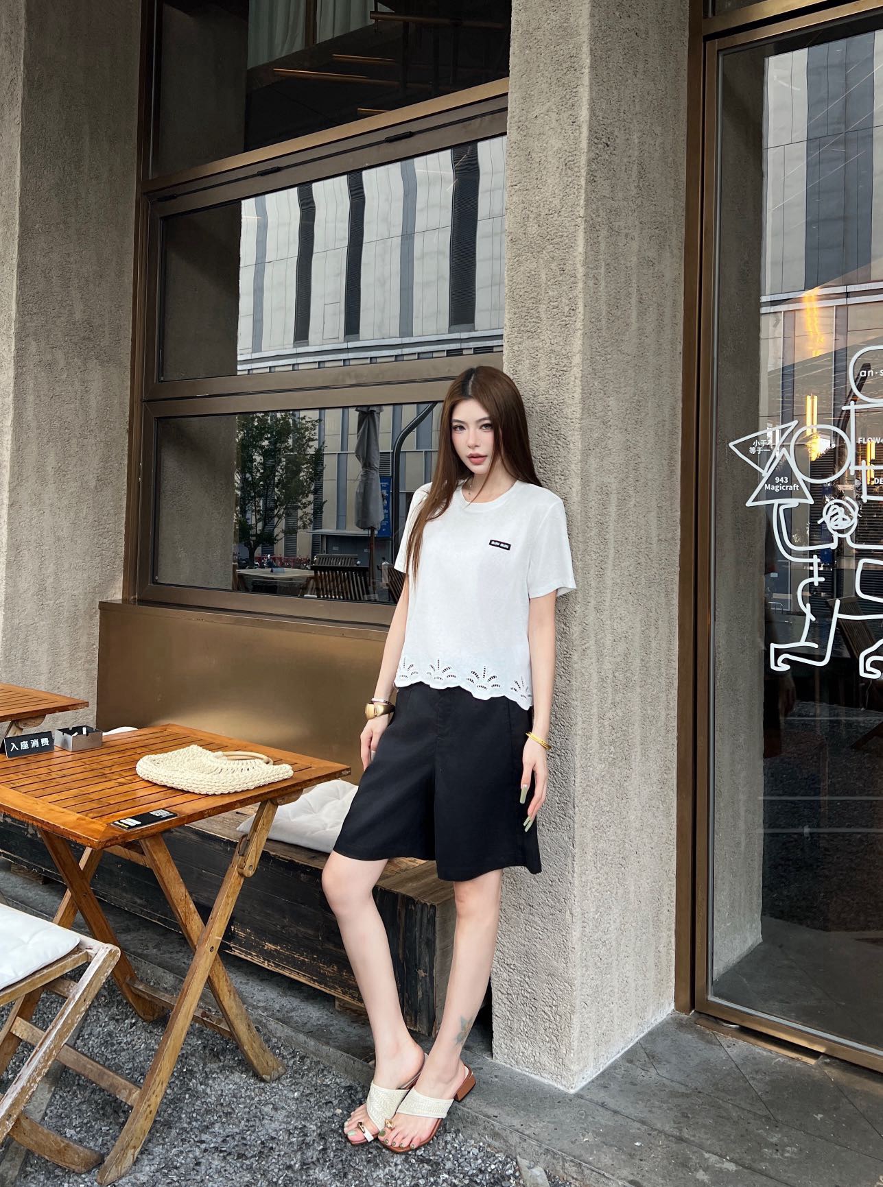 Miu New Embroidered T-shirt