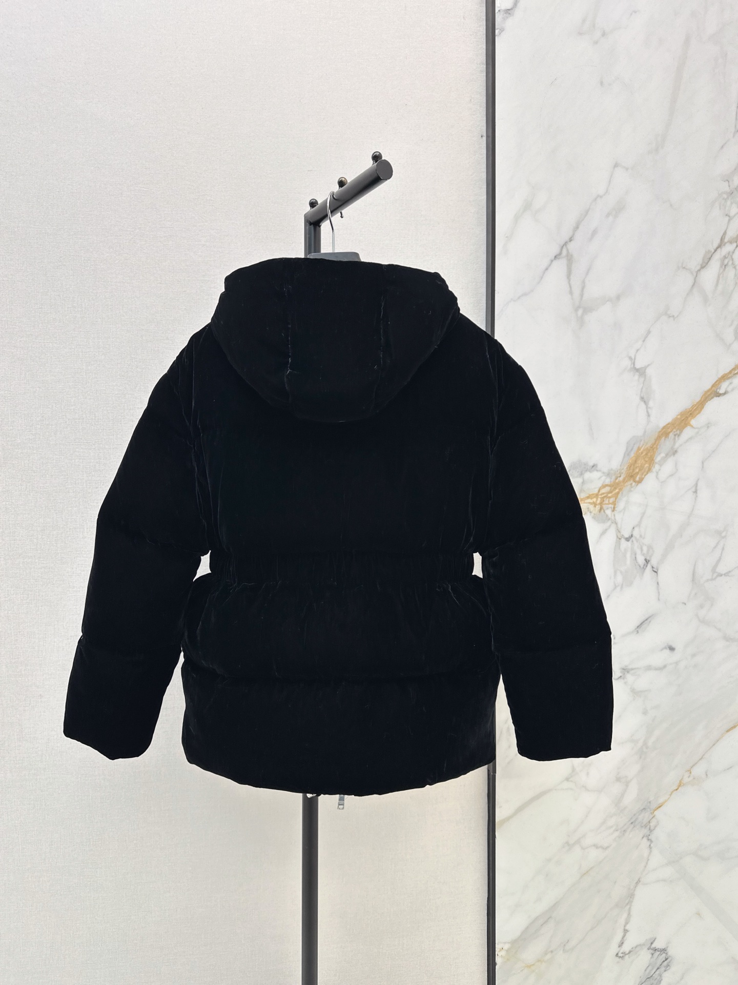 Pra New Cinched Waist Velvet Down Jacket
