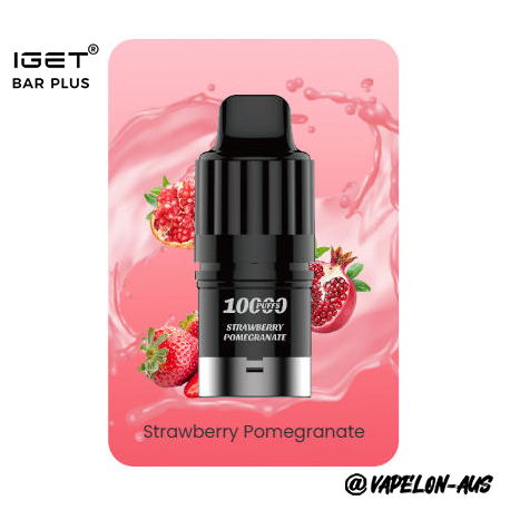 IGET BAR PLUS S3 POD 10000 Puffs - strawberry Pomegranate