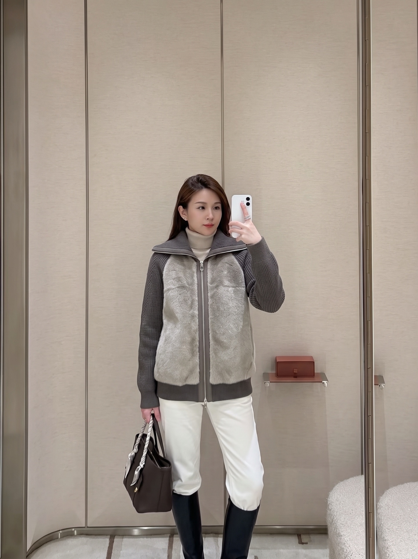 Loro New Knitted Patchwork Down Jacket