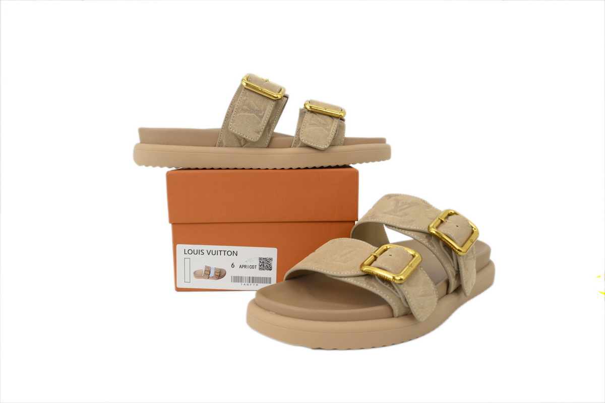 Pkkicks God Batch LOUIS VUITTON Venice Mule Shoes Beige