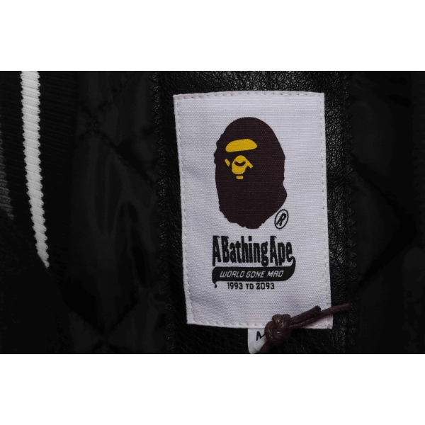 Bape Embroidered Baseball Jacket  Black